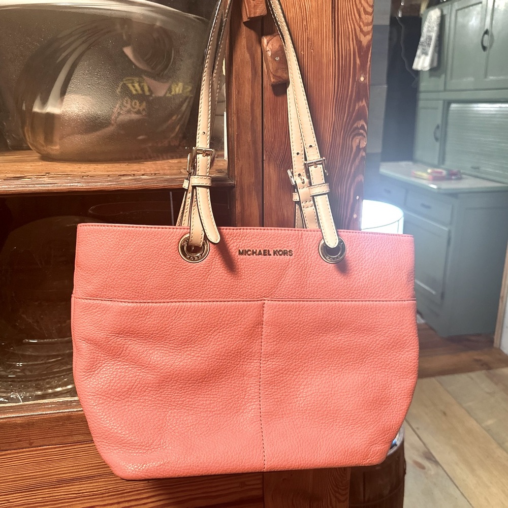 Mk tote bag coral color - Picture 1 of 6